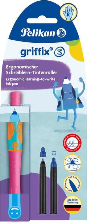 Actual product image Pelikan griffix ink pen Lovely Pink for right-handers, learn-to-write pen with ergonomic (Lovely pink, 1 x)