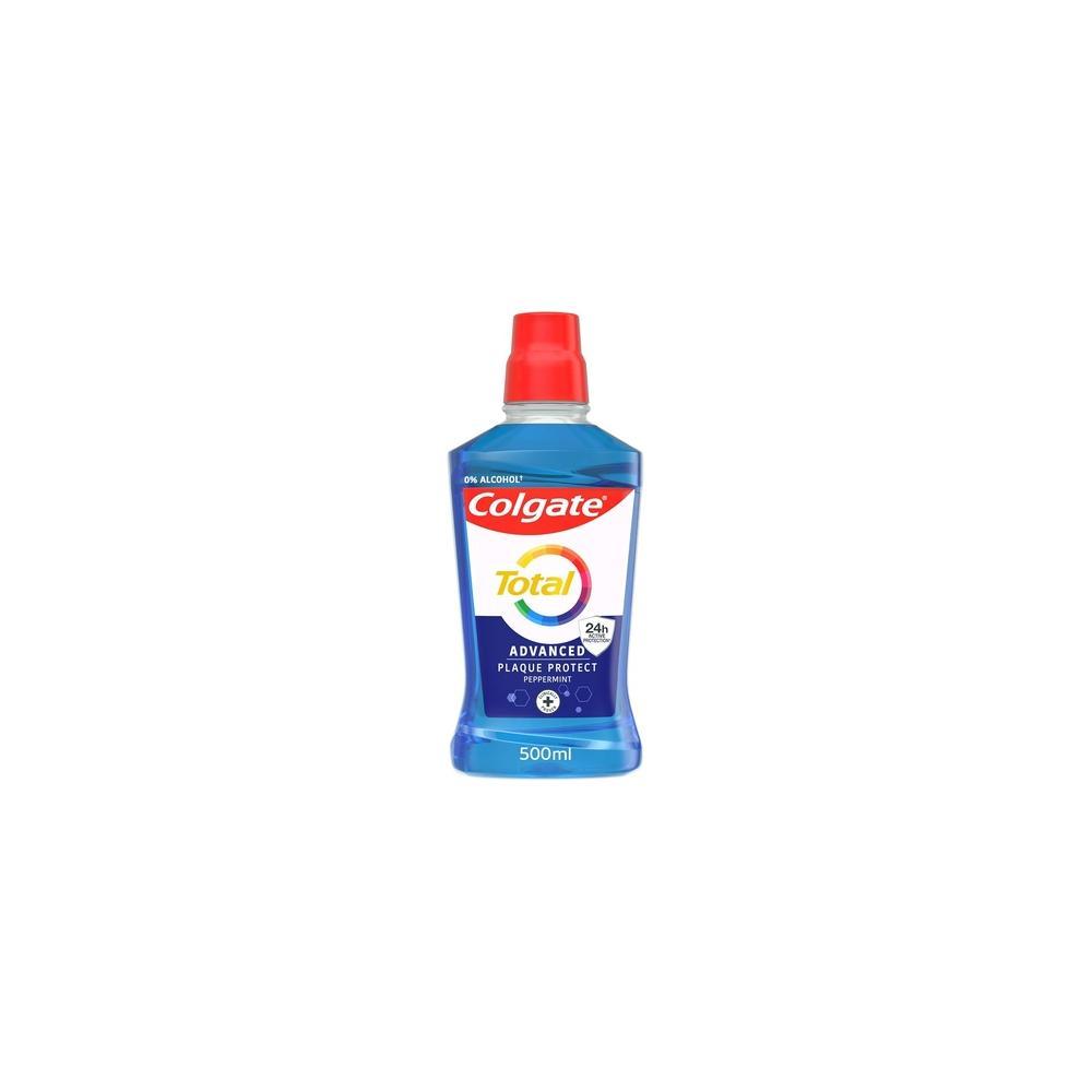 Colgate, Collutorio, Total Plaque Protect Mouthwash 500ml - Fights the Root Cause of Many Issues (500 ml, Collutorio)