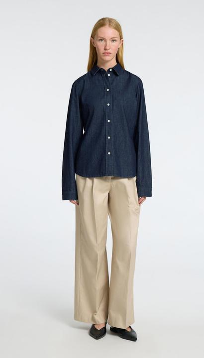 Actual product image Selected Body-hugging long-sleeved denim shirt (40)