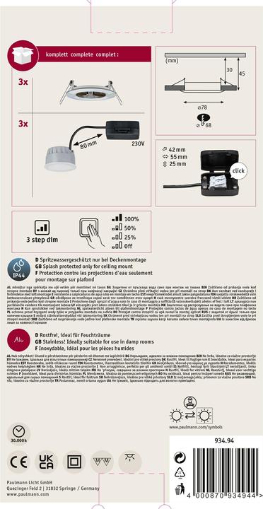 Produktbild Paulmann Einbauleuchte Nova Set (460 lm)