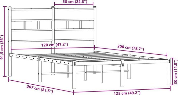 Image du produit vidaXL Bettgestell (120 x 200 cm)