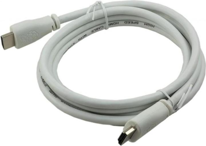 Raspberry Pi EB6772 - Standard HDMI to Standard HDMI Cable, 1M, white (1 m, HDMI, 2.0)