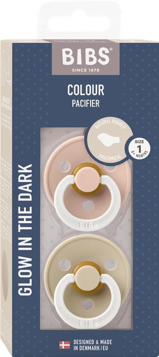 Image du produit Bibs Sucette Colour 2 PACK Latex Anatomical 0-6m Blush GLOW Vanilla GLOW (2 x, jusqu'à 6 M.)