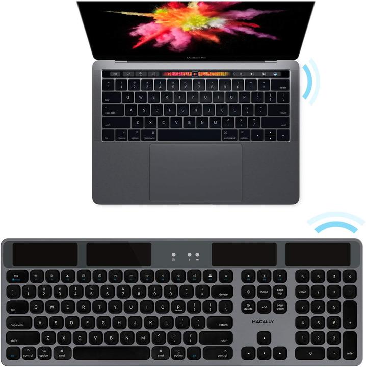 Actual product image Macally Solar Bluetooth Keyboard (US, Wireless)