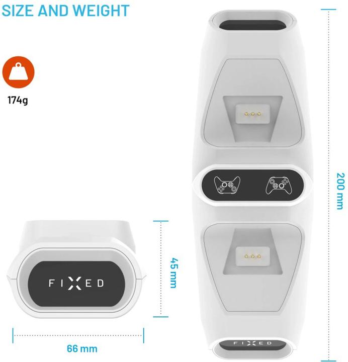 Image du produit Fixed Dual Charging Dock pour manettes sans fil Xbox Series S, X et One, blanc (Xbox One S, Xbox Series S, Xbox Series X)