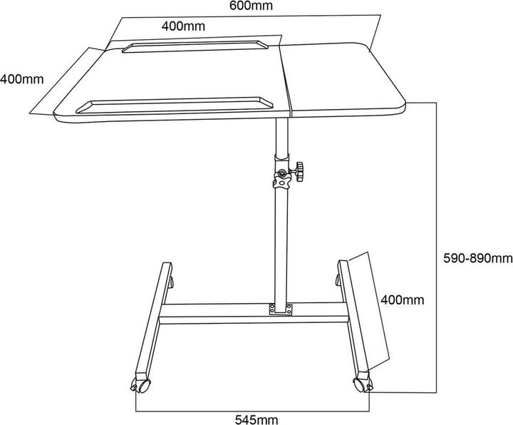 Produktbild Maclean Mobiler Schreibtisch/Laptop-Ständer (60 x 40 x 89 cm)