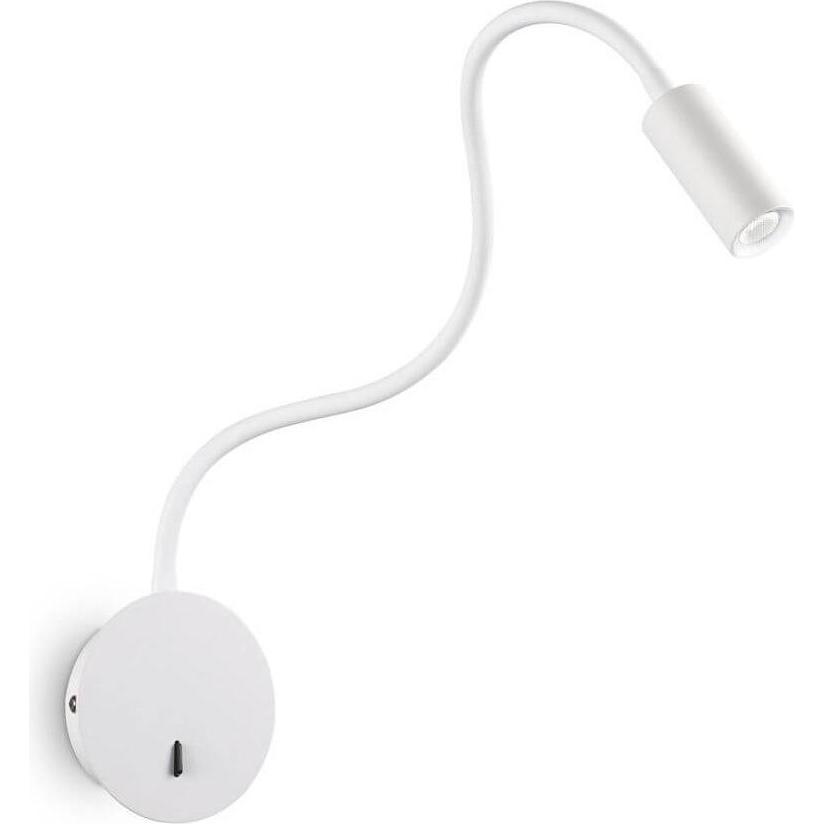 Ideal lux, Wandleuchte + Deckenleuchte, FOCUS LED Wandleuchte 3,5W ⌀85mm Weiss warmweiss 203171 (280 lm)
