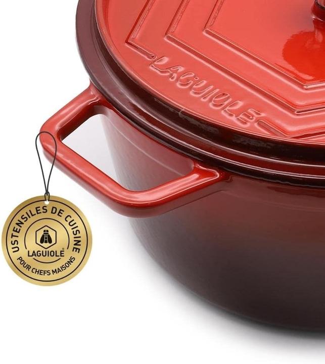 Productafbeelding Laguiole Cast iron stewpan enameled oval red 31 x 23 cm 57 l (Braadpan + kasserol, Gietijzer)