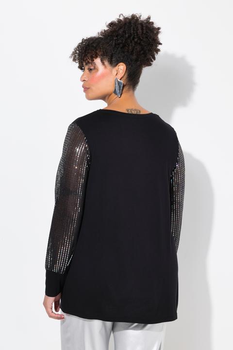 Actual product image Miamoda T-Shirt, A-Linie, Glitzerjersey-Langarm (50)
