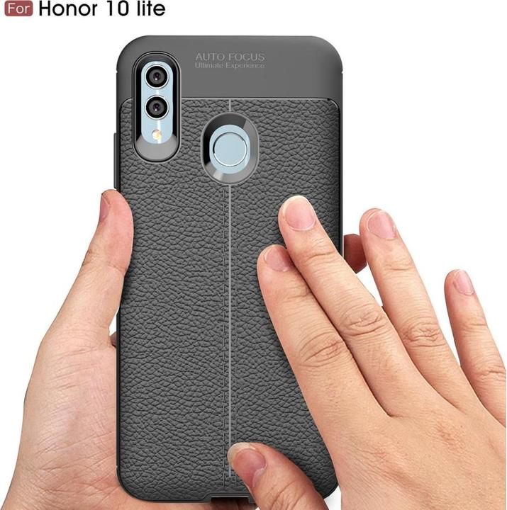 Actual product image Screenguard Honor 10 Lite Case Leather Design TPU Cover (Honor 10 Lite)
