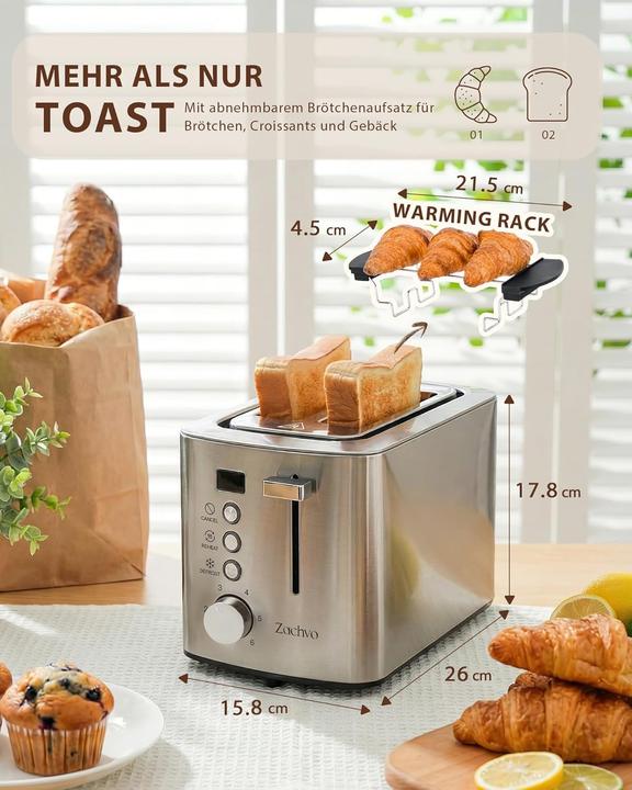 Produktbild Zachvo Toaster mit Brötchenaufsatz