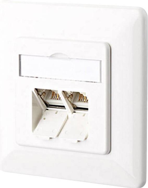 Actual product image Metz Connect Network connection box Built-in insert with centre plate and frame CAT 6A 2 connections