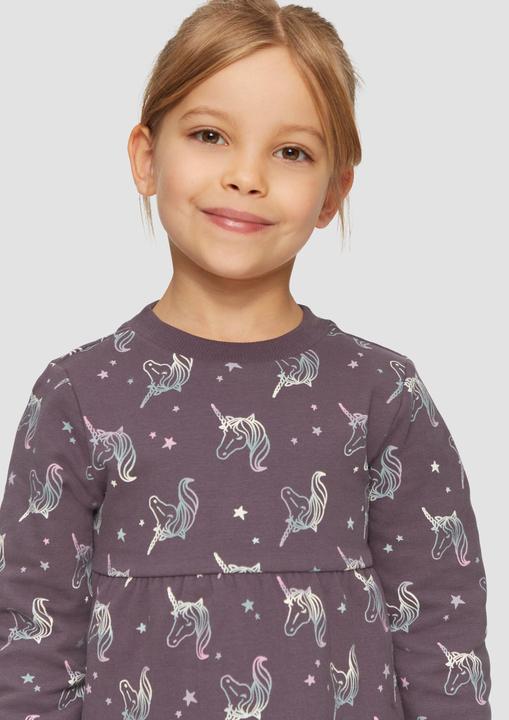 Produktbild S.Oliver Kleid Weiches Sweat-Kleid mit All-over-Print (134)
