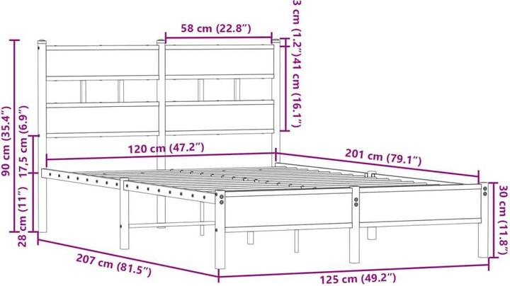 Image du produit vidaXL Bettgestell (120 x 200 cm)