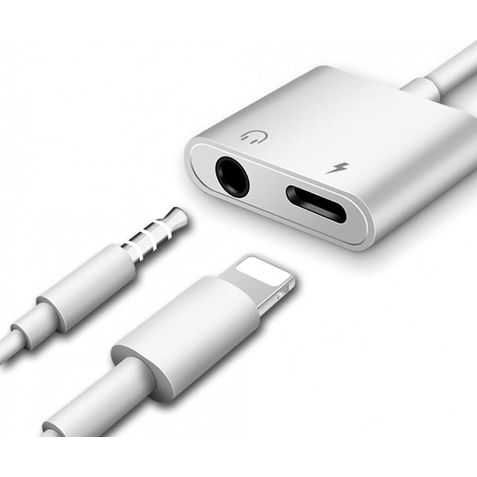 Thumbnail - PowerGuard Lightning 3.5mm Kopfhörer Audio Adapter & Charge (Lightning, 3.5mm Klinke), Mobilgerät Adapter, Weiss