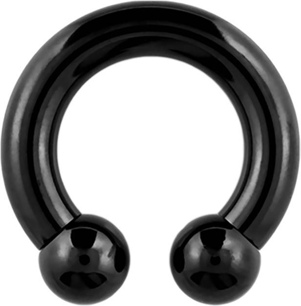 Immagine prodotto Star Piercing Barbell circolare filetto interno nero con due sfere (senza ottone, Acciaio chirurgico 316L)