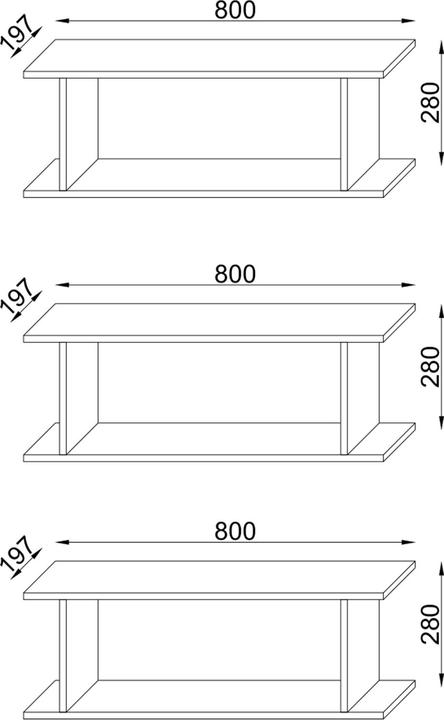 Actual product image VCM Wood wall shelf Sirola Maxi (188 x 20 x 80 cm)