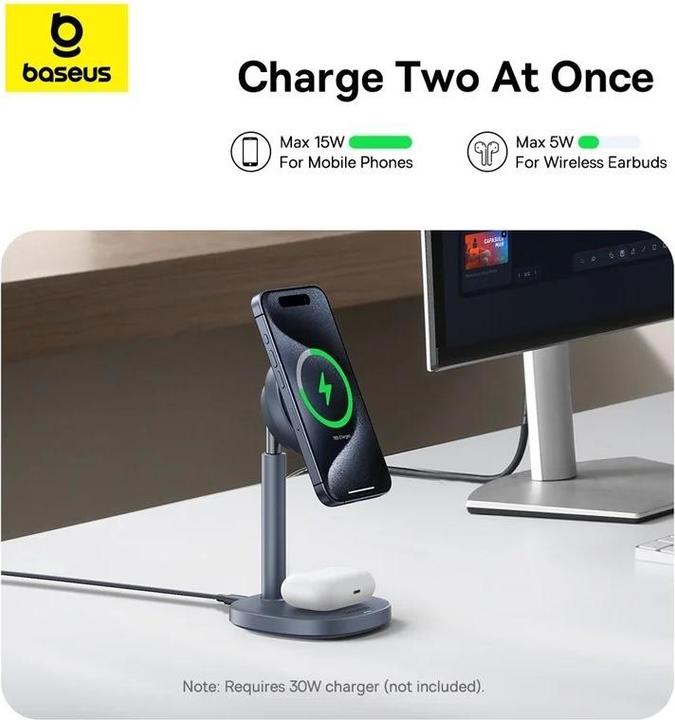 Produktbild Baseus Inductive Charger Stand Orbit 2 Pro Qi2 20W (gray) (20 W)