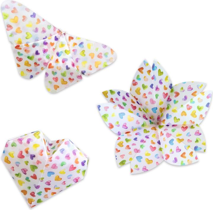 Immagine prodotto Ursus Cartelle di carta trasparente "Cuori colorati", circa 15 x 15 cm (115 g/m², 50 x)