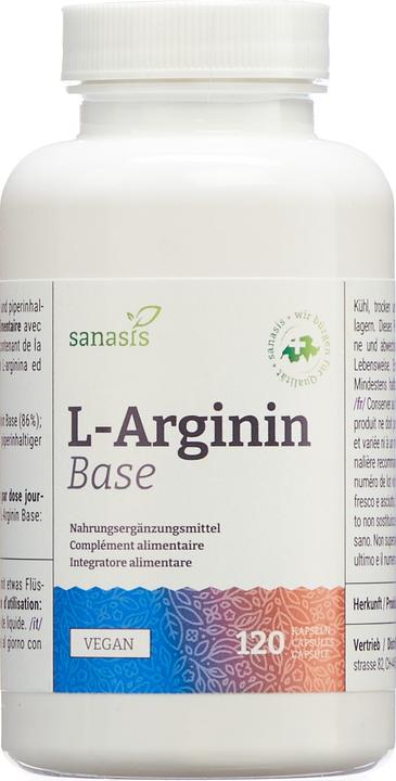 Image du produit Sanasis Gélule de L-Arginine Base (120 pièce(s), Capsules, 119 g)