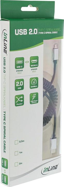 Image du produit InLine Câble spiralé USB 2.0 (3 m, USB 2.0)