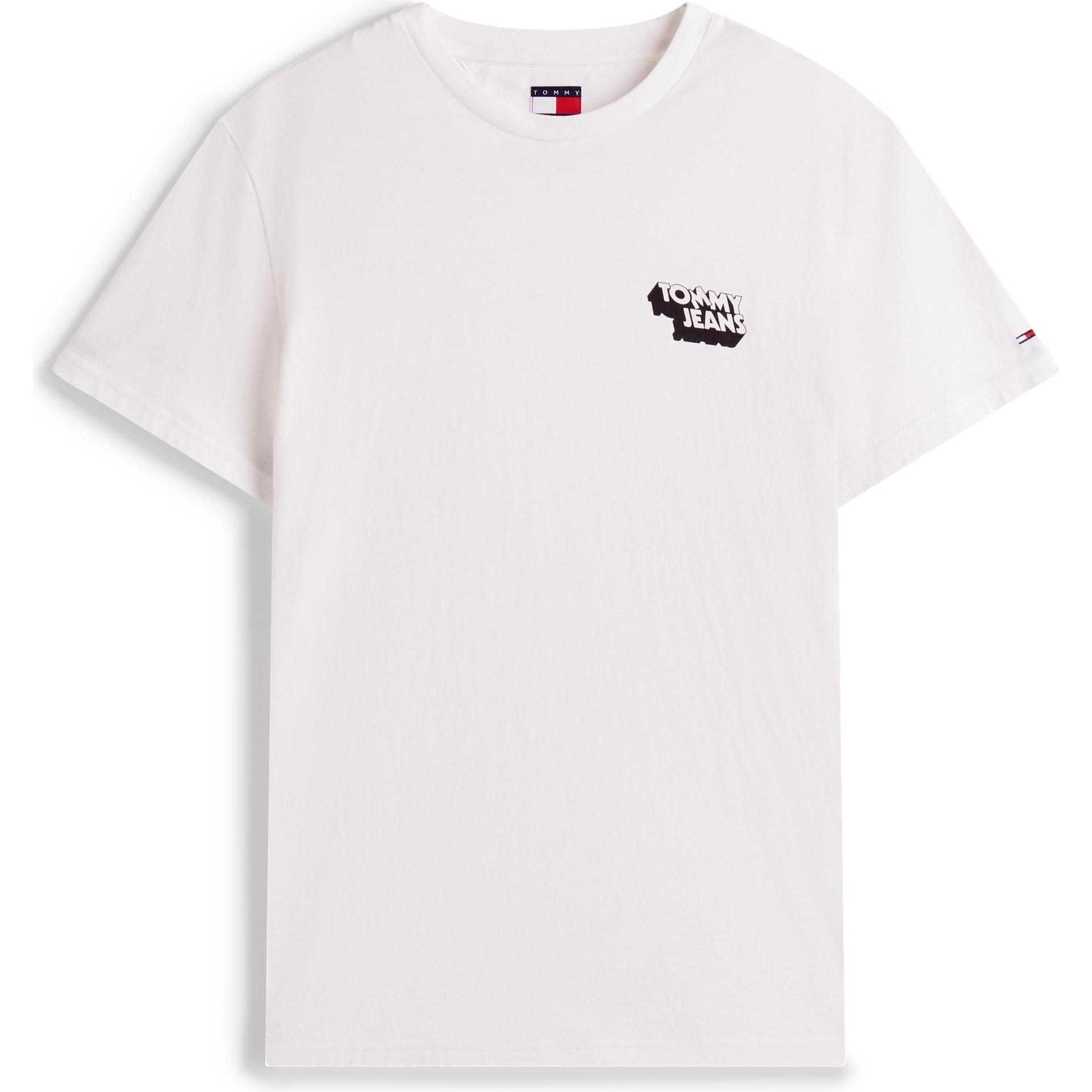 Tommy Jeans, Uomini, Maglietta, Tjm Slim Stack Logo Tee Ext, Bianco, (XXL)