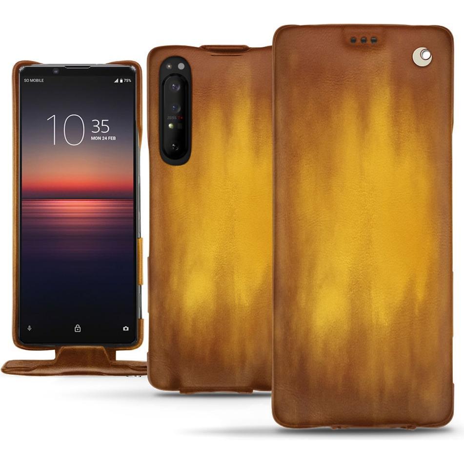 Thumbnail - Noreve Lederschutzhülle vertikal (Sony Xperia 1 II), Smartphone Hülle, Gold