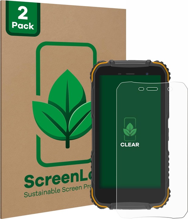 Produktbild ScreenLeaf Schutzfolie nachhaltiger Displayschutz Displayschutzfolie Folie Klar Transparent (2 Stück, Doogee S35)