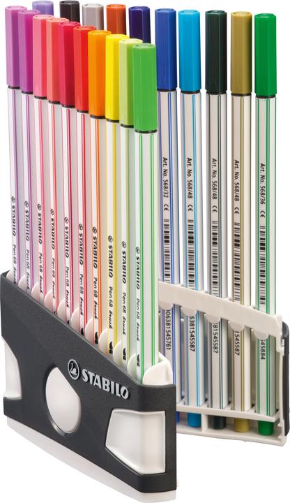 Produktbild STABILO Pen 68 brush Premium-Filzstift (Mehrfarbig, 20 x)