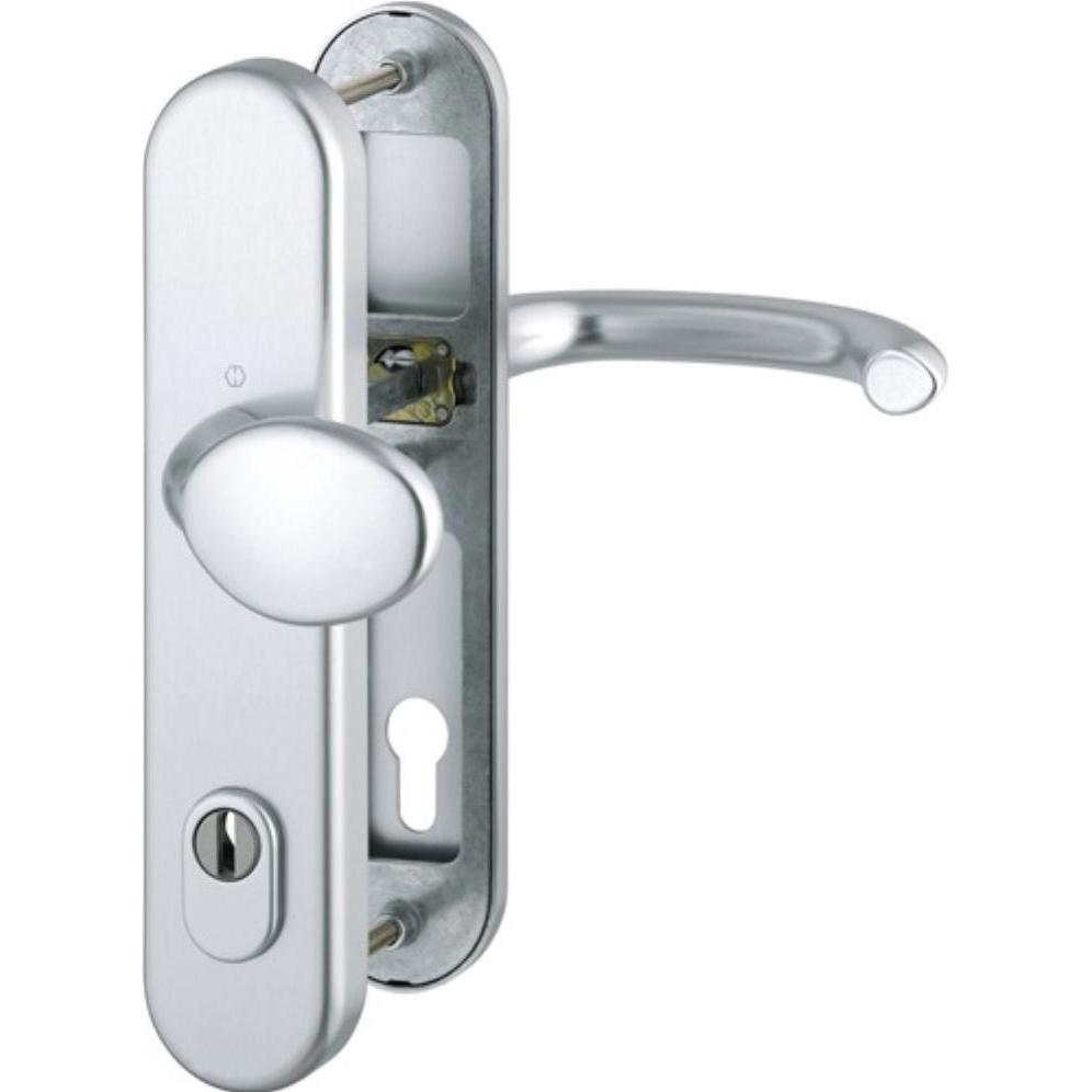 Hoppe, Türgriff + Fenstergriff, Schutzgarnitur Marseille 76G/3332ZA/3410/1138 Aluminium F1 92 mm 67-72 mm (Türgarnitur)