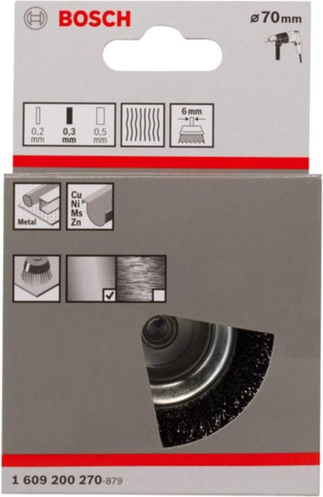 Produktbild Bosch Professional Zubehör PRO Metal clean Topfbürste, gerader Schaft, 70 x 0,3 mm (Grob)