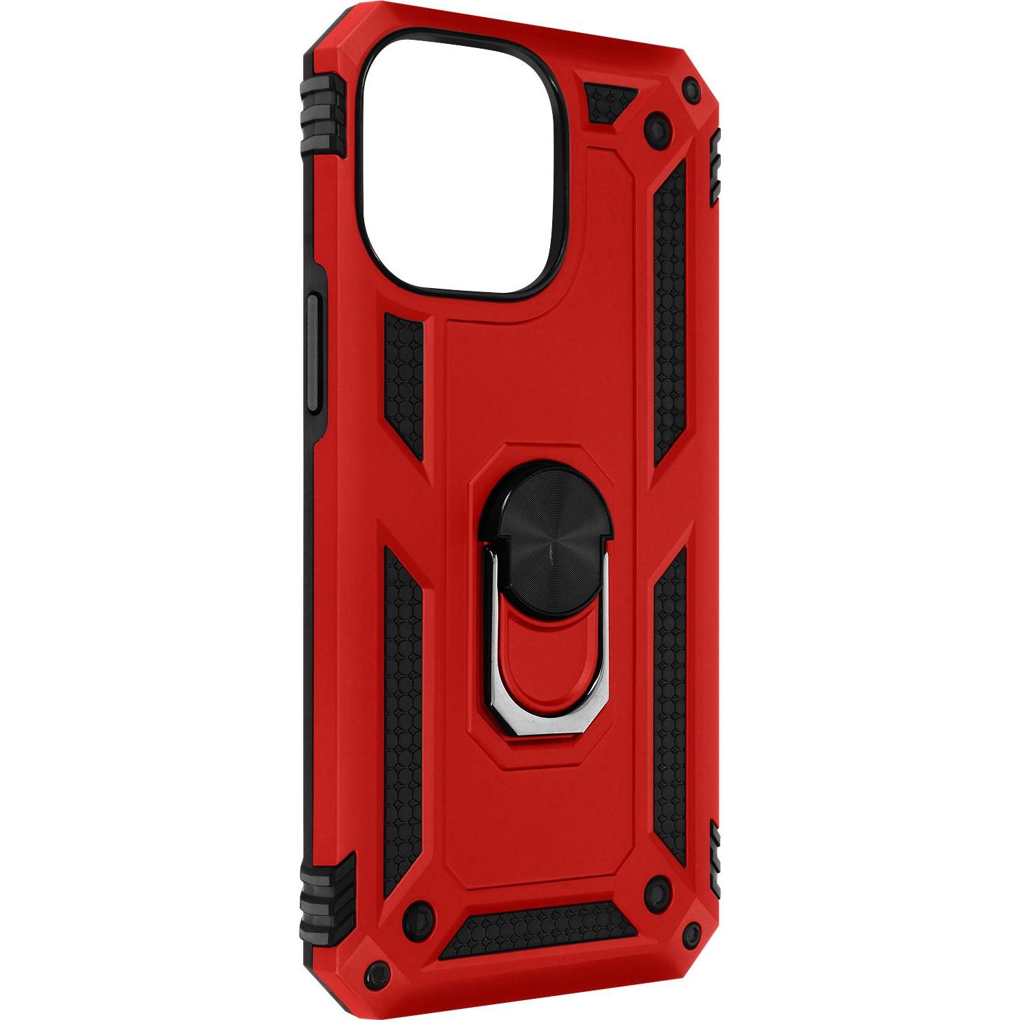 Thumbnail - Avizar stossfeste Handyhülle mit Ring Series (Apple iPhone 14 Pro), Smartphone Hülle, Rot