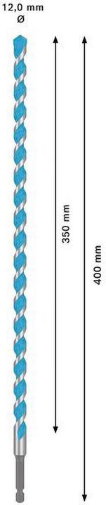 Produktbild Bosch Professional Zubehör Expert HEX-9 Multi Construction Bohrer, 12 x 350 x 400 mm (12 Millimeter)