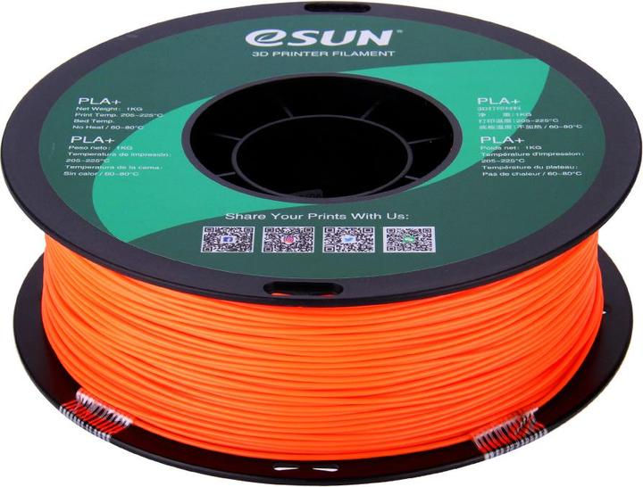 Produktbild eSUN PLA+ 1,75mm Orange 1kg 3D Filament (PLA+, 1.75 mm, 1000 g, Orange)