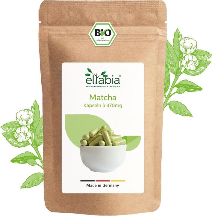 Produktbild Eltabia Bio Matcha Grüntee Extrakt Kapseln | 100% rein ohne Zusatzstoffe (100 Stück, Kapseln)
