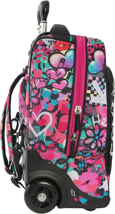 Actual product image Comix Sac à dos trolley scolaire avec éclairage LED, poignée ajustable et roues interchangeables
