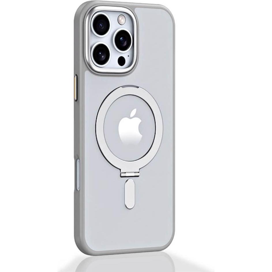 Cover-Discount iPhone 16 Pro - Schützende Acryl-Handyhülle mit Magnet (Apple iPhone 16 Pro), Smartphone Hülle, Grau