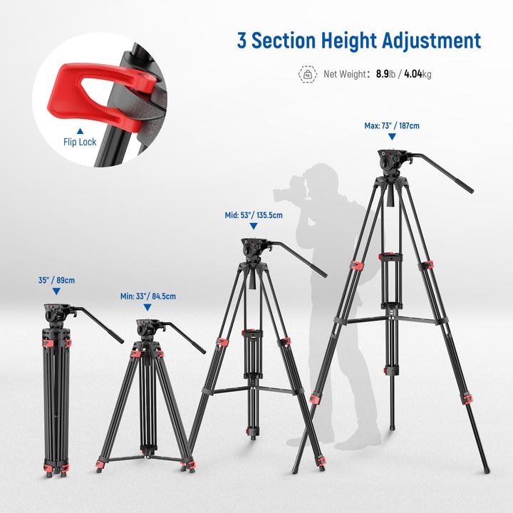 Produktbild Neewer Video Tripod With Adjustable Fluid Head