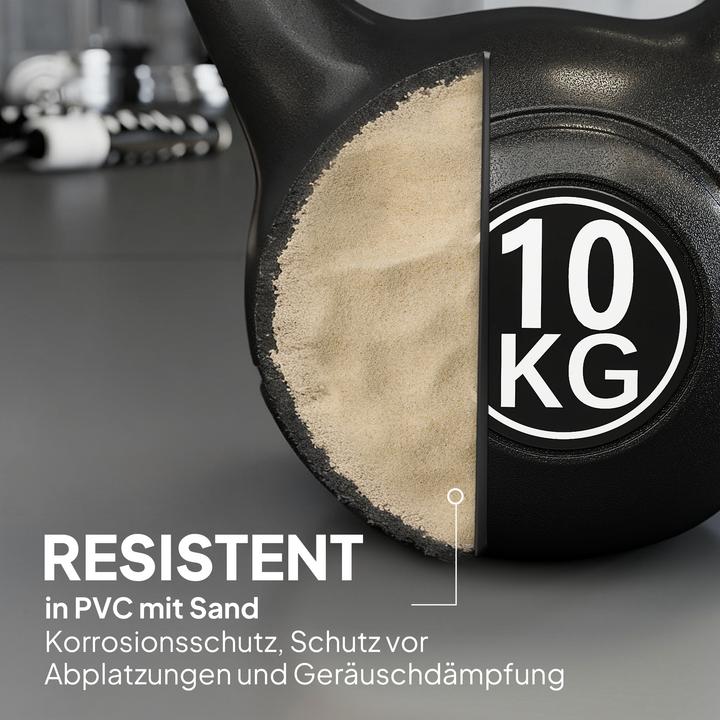 Immagine prodotto Homcom Kettlebell Kunststoff, Sand Schwarz