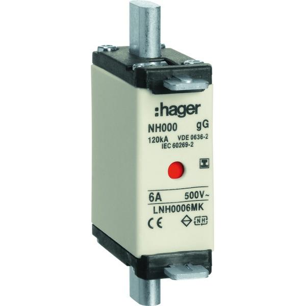 Hager, Sicherung, LNH0006MK (NH-DIN Sicherung, 6 A)