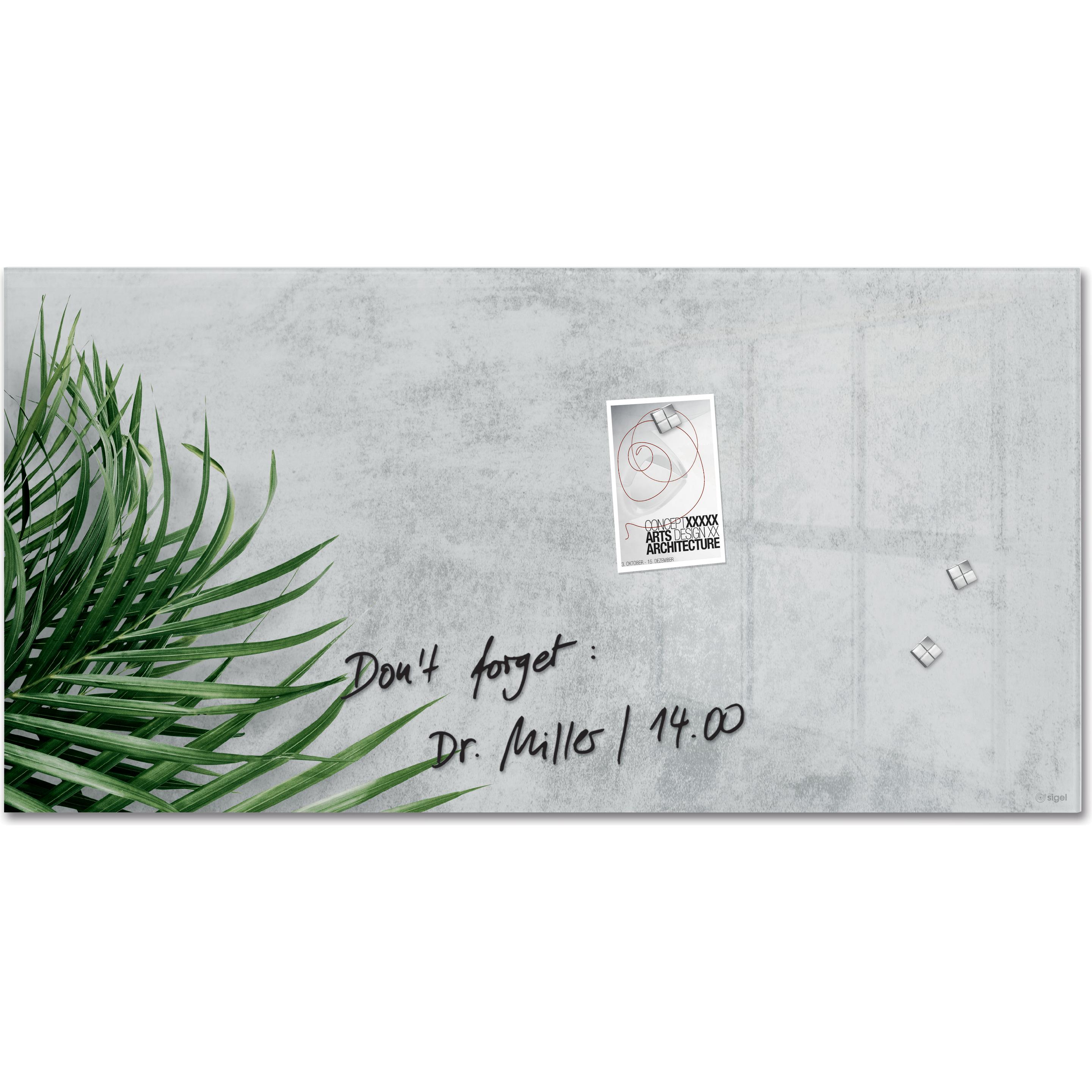 Sigel, Pinnwand, Glas-Magnetboard Artverum mit Design (Magnettafel, 91 x 46 cm)