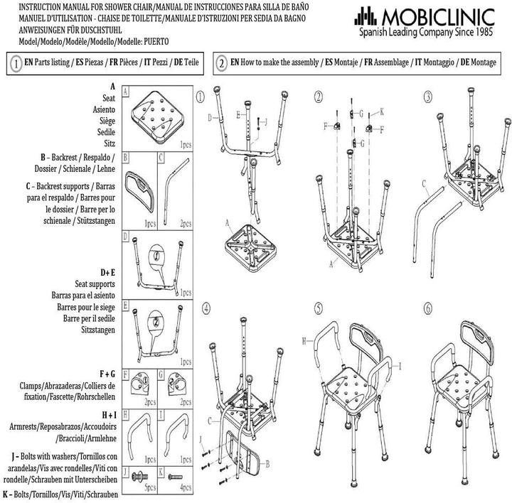 Actual product image Mobiclinic Model Puerto Bathing Chair for Disabled (100 kg)