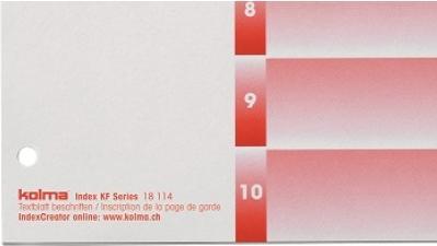Actual product image Kolma Index A4 strong 1-10 10-piece grey
