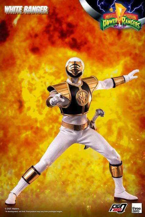 Actual product image ThreeZero Mighty Morphin Power Rangers FigZero Action Figure 1/6 White Ranger 30 cm