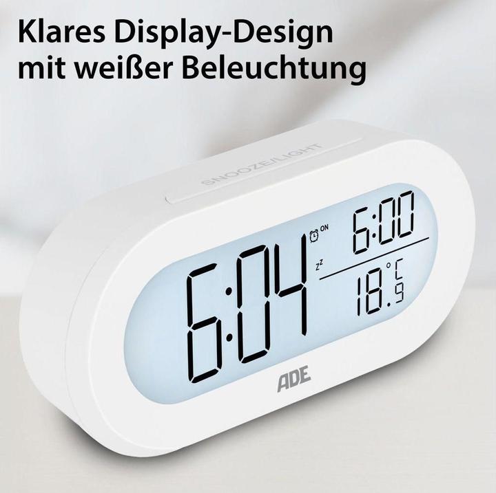 Actual product image ADE Digital Alarm Clock White