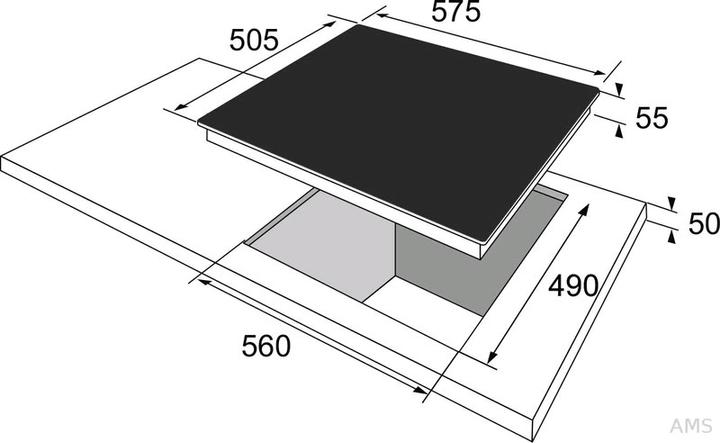 Image du produit Amica Plaque de cuisson à induction avec cadre Plaque de cuisson vitrocéramique SCHOTT CERAN 59 x