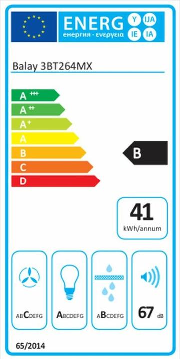 Energie-Label Balay 3BT264MX (Unterbauhaube)