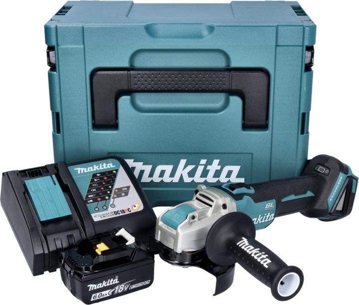 Actual product image Makita DGA 521 RG1X1J Battery angle grinder 18 V 125 mm X-LOCK Brushless + 1x battery 6.0 Ah + charger (125 mm)