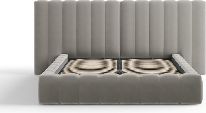 Actual product image Micadoni Velvet Storage Bed With Double Headboard, "Kelp", 230x300x100Made in Europe (180 x 200 cm)