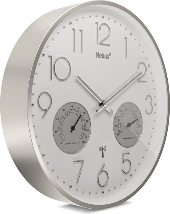Actual product image Mebus Radio-controlled wall clock with thermo-hygrometer (30 cm)